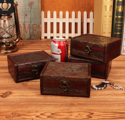 批发复古盒子 木质 欧式首饰盒 木制复古箱子道具 收纳储物工艺品