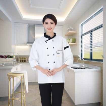 2018新款厨师服 酒店餐厅长袖工作服透气男女服务员制服厂家直销图2