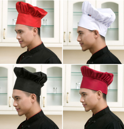 厨师帽厨师工作帽酒店酒吧餐馆厨师长帽子蘑菇帽西点糕点师工作帽