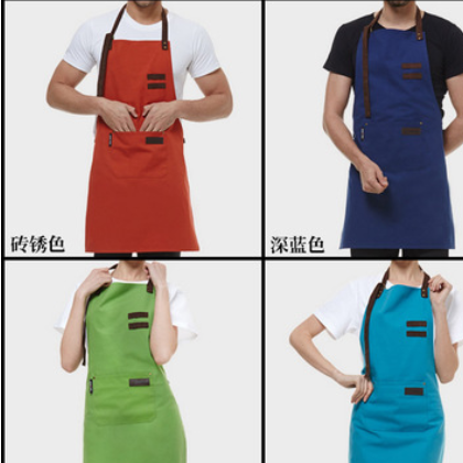 厂家直销 帆布围裙做饭厨房围腰男女咖啡店韩版时尚工作服围裙图3