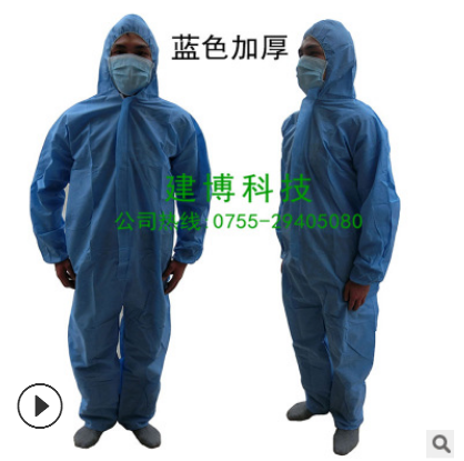 一次性无纺布防护服连体工作服加厚SMS无纺布实验室防化防尘服图2
