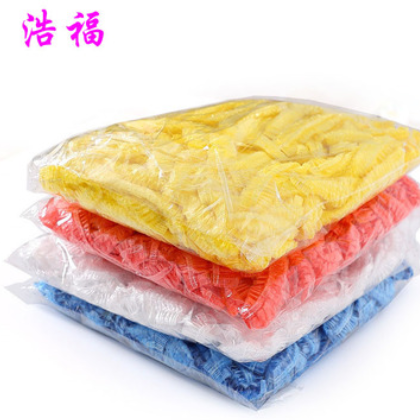 浩福一次性浴帽 条形塑料防水加厚酒店宾馆pe染发浴帽厂家批发图2