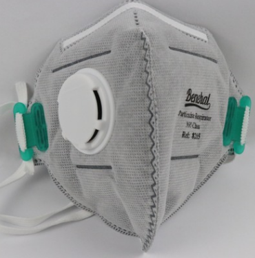 Benehal8285 呼气阀防尘活性炭 折叠防护口罩PM2.5防雾霾口罩