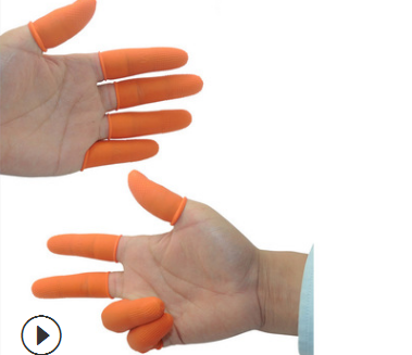 防滑手指套橙色，橙色防滑手指套麻点