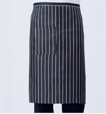 黑白格子糕点面包厨师围裙 半腰款式 均码系绳 有口袋