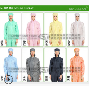 防静电连帽连体服 净化工作连体服 防尘服 连体防护服连帽 喷漆服图3