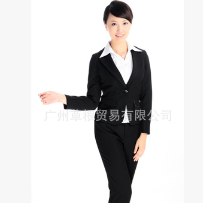 厂家定做2017秋冬新款长袖保暖女士办公职业装OL套裙西装小量加工图2