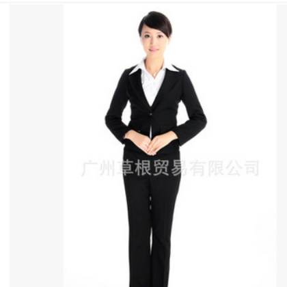 厂家定做2017秋冬新款长袖保暖女士办公职业装OL套裙西装小量加工图3