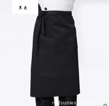2019厨师工作围裙服务员围裙黑色餐饮咖啡店围腰快餐店一件代发