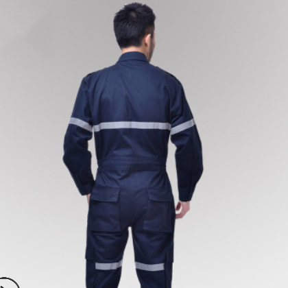 批发长袖全棉反光连体防护服定做劳保汽修连身工程装船厂员工作服图3
