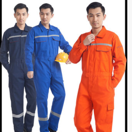 春秋长袖连体工作服厂服反光条工作服耐磨电工服工程服车间劳保图3