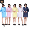 防静电服长袖大褂白色蓝色条纹防静电洁净服翻领防静电服厂家批发