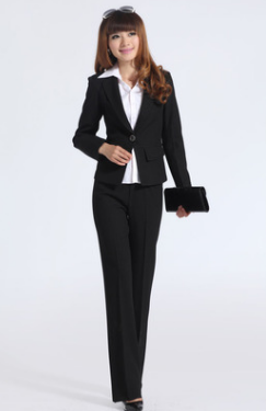 供应中高档女式西装,OL职业套装西装,女式正装黑色套装批量定做