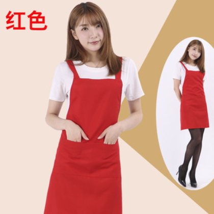 制服呢斜纹背带广告围裙定制 促销礼品围裙店员围裙厨房围裙定做图2