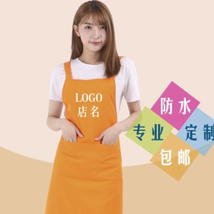 制服呢斜纹背带广告围裙定制 促销礼品围裙店员围裙厨房围裙定做图3