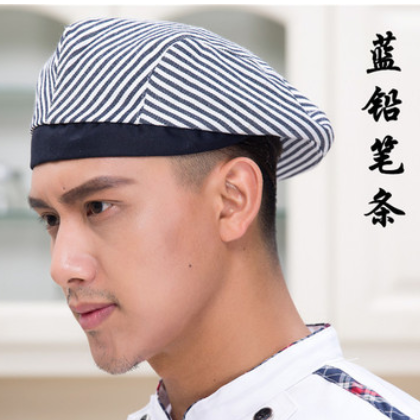 酒店厨师工作帽子 饭店服务员帽子贝雷帽图2