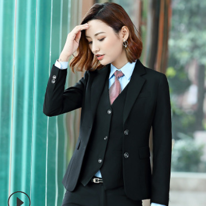 春秋新款职业装女套装韩版商务宴会正装时尚男女同款大码工作西服图3