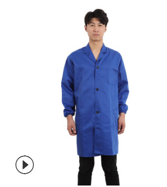定制 蓝大褂搬运服工作服大褂劳保服长款工作装厚涤棉男女长款图2