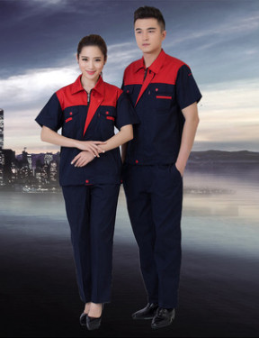 工作服短袖套装定做4s店维修气修工程服夏季厂服劳保服批发印logo图3