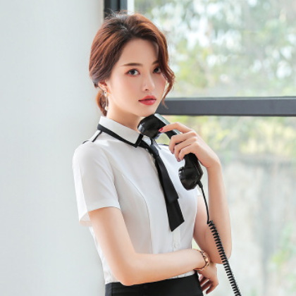 名祺夏季时尚衬衫OL百搭短袖工作服 职业装气质百搭大码白领衬衣图2