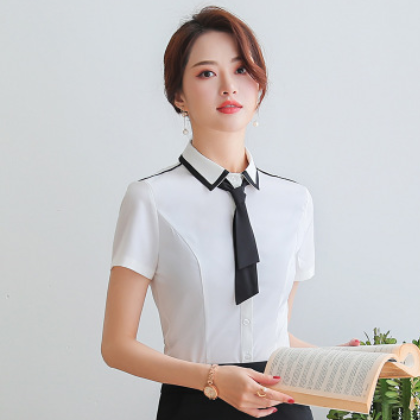 名祺夏季时尚衬衫OL百搭短袖工作服 职业装气质百搭大码白领衬衣图3