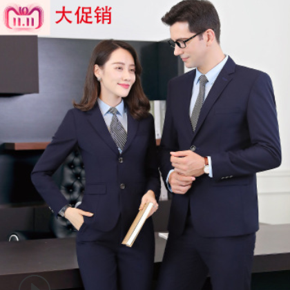 职业装男女同款工作服西服商务大码ol西装批发男正装刺绣logo定制图3