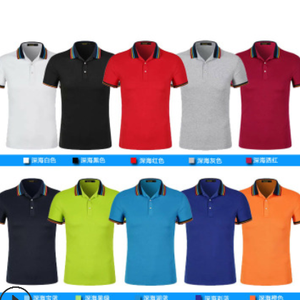 工作服短袖定制刺绣印logo翻领团队t恤纯棉定做聚会班服图3