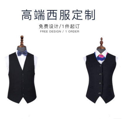 修身通勤正装工作服马甲 男西装马甲 一件定制西装定制图2