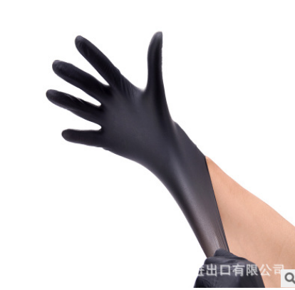 外贸一次性加厚黑色丁晴纹身实验美容美发纹绣工作耐油污酸碱手套图3