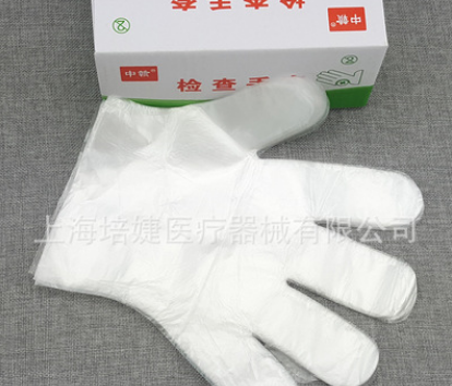 中赣 一次性使用（PE)薄膜检查手套 医用加厚 薄膜检查手套 100只图2