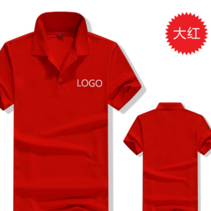 黑色翻领工作服定做 文化广告衫定制纯棉工装班服t恤印logo字图3