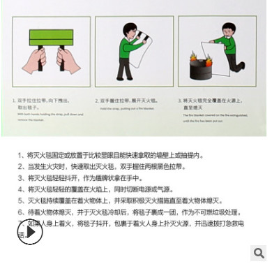 批发玻璃纤维灭火毯1.5*1.5家用防火毯消防认证火灾逃生毯救生毯图3