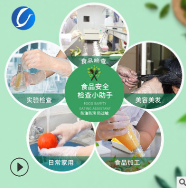 现货批发一次性PVC手套 透明食品加工烘培水产一次性无粉PVC手套图2