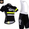 新款夏季SKY短袖背带裤骑行服套装自行车男女款吸湿排汗户外衣服