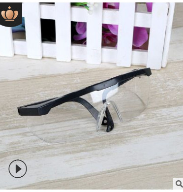 防风沙伸缩腿防护眼镜 防尘打磨劳保眼镜 防溅防冲击蓝白护目眼镜图3