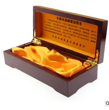 批发 木制眼镜盒太阳镜盒天然水晶眼镜盒收纳木盒送人礼品眼镜盒图3