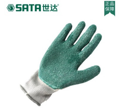 批发SATA世达乳胶涂层手套 防滑耐磨劳保手套 建筑施工手套图3
