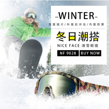 正品NICE FACE专业双层防护滑雪镜，登山镜，防护镜,SKI,GOGGIES图2