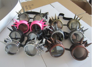 柳钉蒸汽朋克防护眼镜 steampunk goggles 柳钉朋克眼镜 防护眼镜