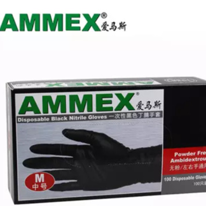 AMMEX 爱马斯一次性黑色丁腈手套一次性手套 黑色丁腈 耐油耐酸碱图3