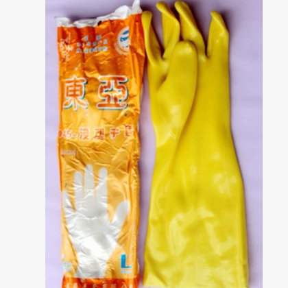 现货批发东亚牌045胶手套 加厚加长浸塑手套 耐酸碱防油耐磨手套图2