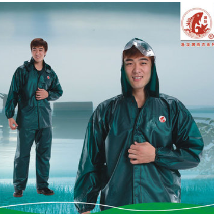 大渔厂渔友牌PVC海胶珠光膜防水分体套装雨衣雨裤徒步骑行农渔业