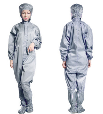 厂家批发防静电服连体连帽防静电工作服三连体无尘洁净连体服定制图3