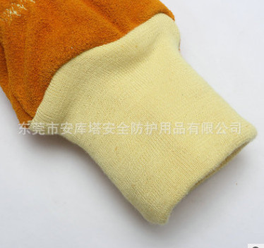 耐高温防护二层牛头层救援劳保手套 电焊消防作业用防护手套图2