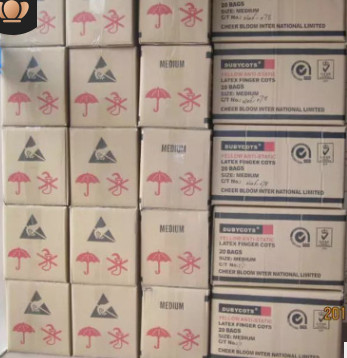 一次性防静电乳胶手指套无粉尘防滑耐磨工业橡胶米黄手指套美甲图3