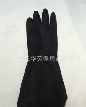 广东双七牌 黑色工业胶手套 出口装77牌耐酸碱手套 总经销批发图2