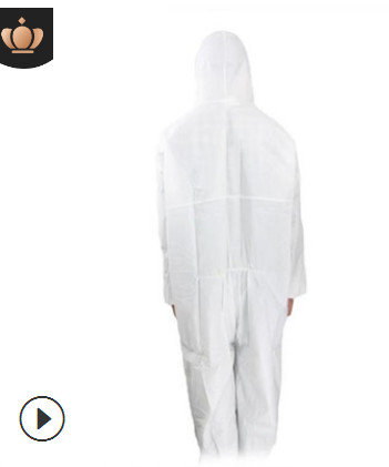 3M 4510防护服白色带帽连体防静电防粉尘液体喷溅无纺布防护服图3