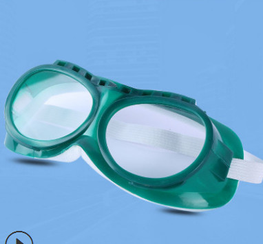 厂家直销绿色海绵玻璃风镜防护眼镜防风防尘防飞溅护目镜劳保眼镜