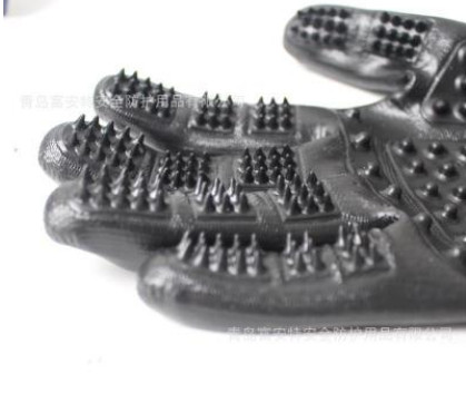 厂家直销撸毛洗澡清洁梳理硅胶五指手套环保橡胶按摩手套 宠物图3