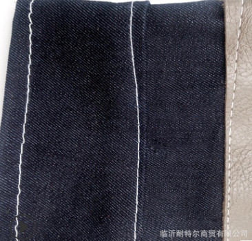 厂家直销头层牛皮牛仔布短皮分掌手套电焊工劳保防护半皮手套图3